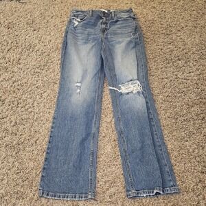 Eunina Codi Super High Rise Dad Jean Size 9/29 Womens Straight Leg Distressed